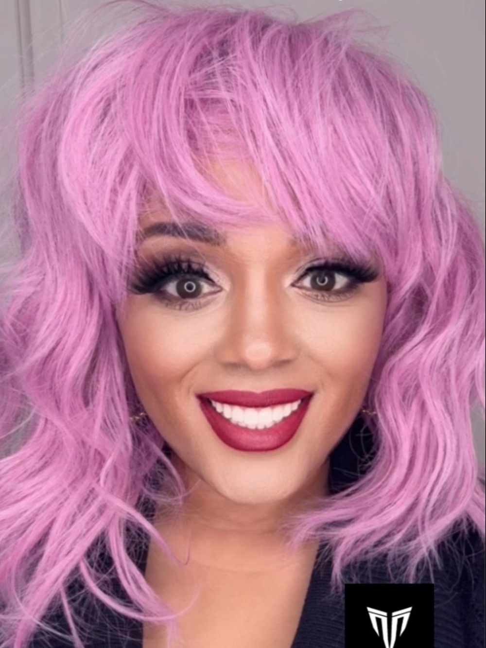 Pastel Pink Women's Short Wavy Wig - Unbranded